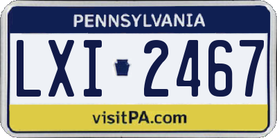 PA license plate LXI2467