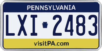 PA license plate LXI2483