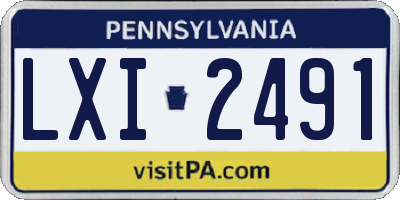 PA license plate LXI2491