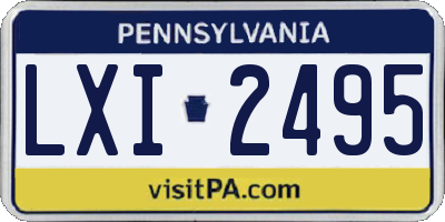 PA license plate LXI2495