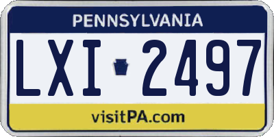 PA license plate LXI2497