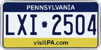 PA license plate LXI2504