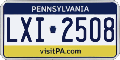 PA license plate LXI2508