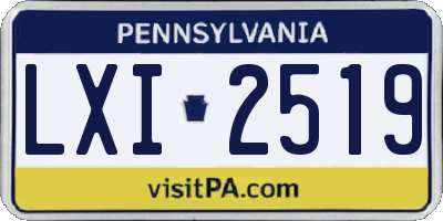 PA license plate LXI2519
