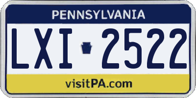PA license plate LXI2522