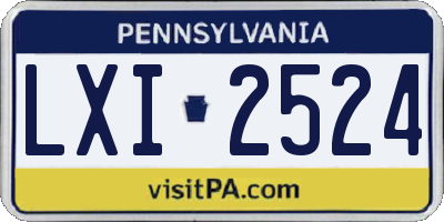 PA license plate LXI2524