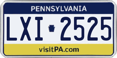 PA license plate LXI2525
