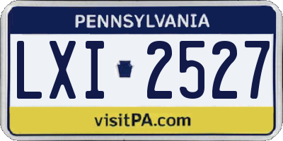 PA license plate LXI2527