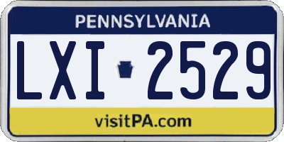 PA license plate LXI2529