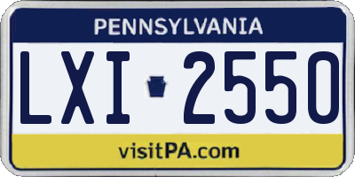 PA license plate LXI2550