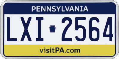 PA license plate LXI2564