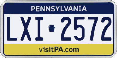 PA license plate LXI2572