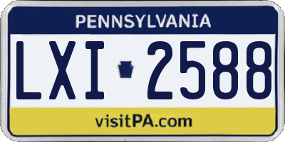 PA license plate LXI2588
