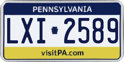 PA license plate LXI2589