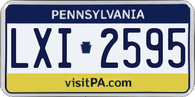 PA license plate LXI2595