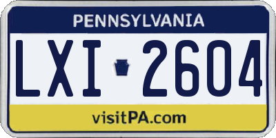 PA license plate LXI2604