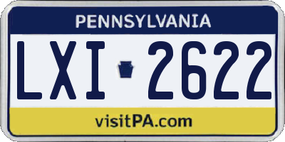 PA license plate LXI2622