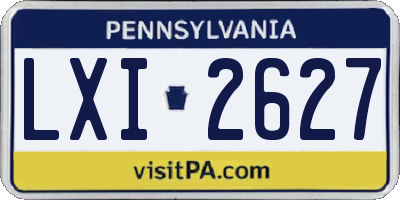 PA license plate LXI2627