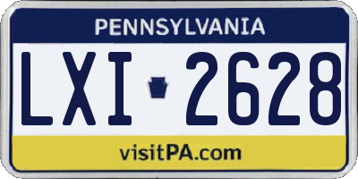 PA license plate LXI2628