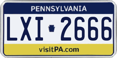 PA license plate LXI2666