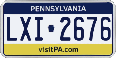 PA license plate LXI2676