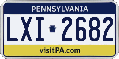 PA license plate LXI2682