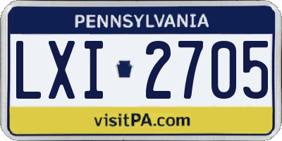 PA license plate LXI2705