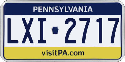 PA license plate LXI2717