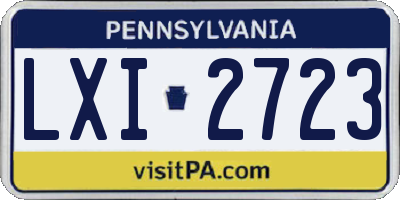 PA license plate LXI2723