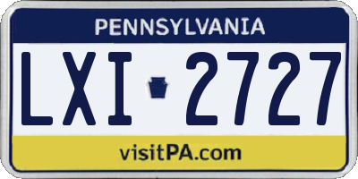 PA license plate LXI2727