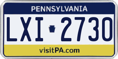 PA license plate LXI2730