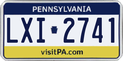 PA license plate LXI2741