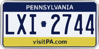 PA license plate LXI2744