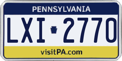 PA license plate LXI2770