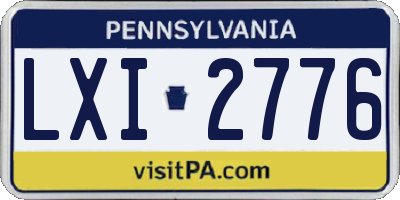 PA license plate LXI2776