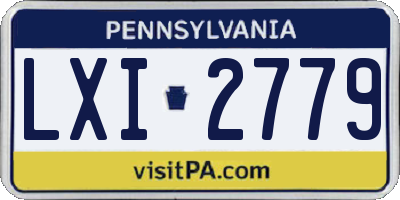 PA license plate LXI2779