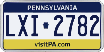 PA license plate LXI2782