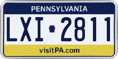 PA license plate LXI2811