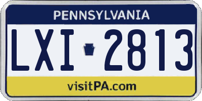 PA license plate LXI2813