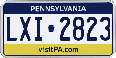 PA license plate LXI2823