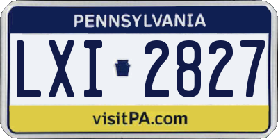 PA license plate LXI2827