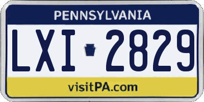 PA license plate LXI2829