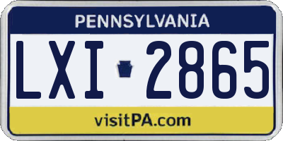 PA license plate LXI2865