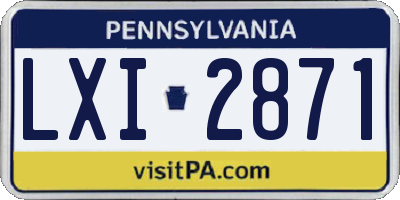 PA license plate LXI2871