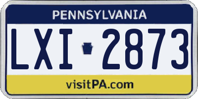 PA license plate LXI2873