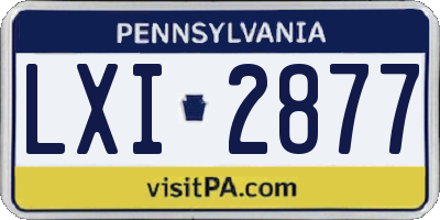 PA license plate LXI2877