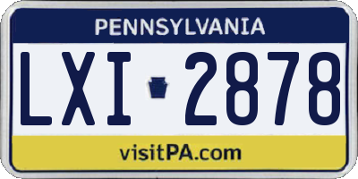 PA license plate LXI2878