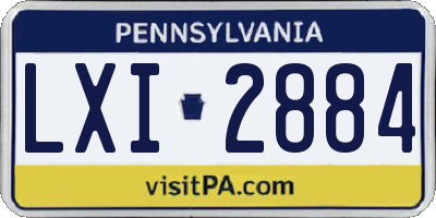PA license plate LXI2884