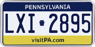 PA license plate LXI2895