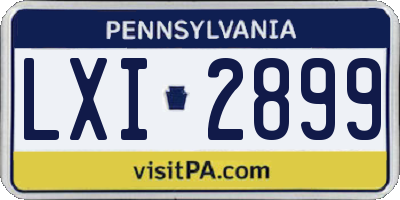 PA license plate LXI2899